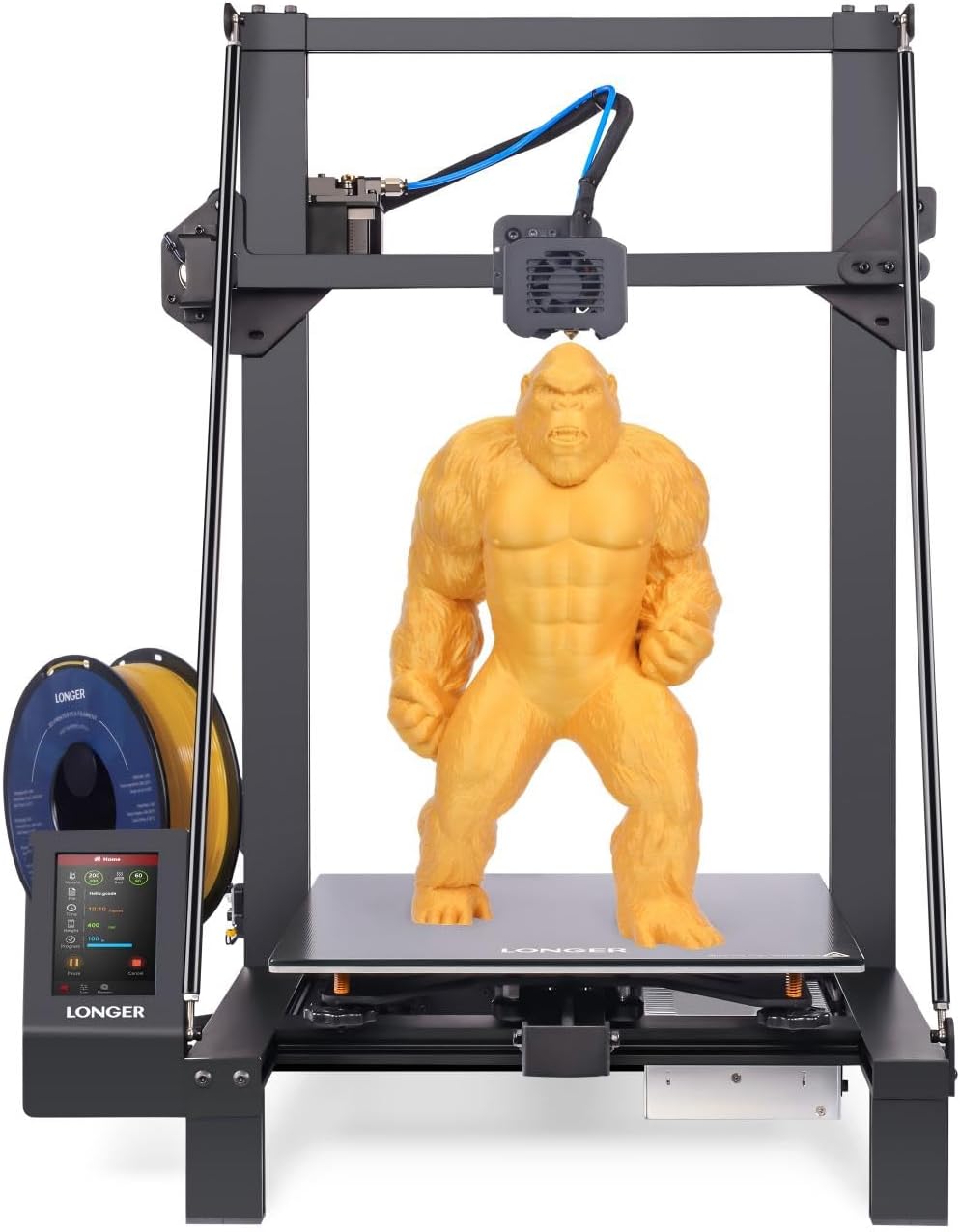 LONGER LK5 Pro Stampante 3D open source - Volume 300 x 300 x 400 mm - Piano in vetro riscaldato e scheda madre silenziosa - Preassemblata al 90 percento