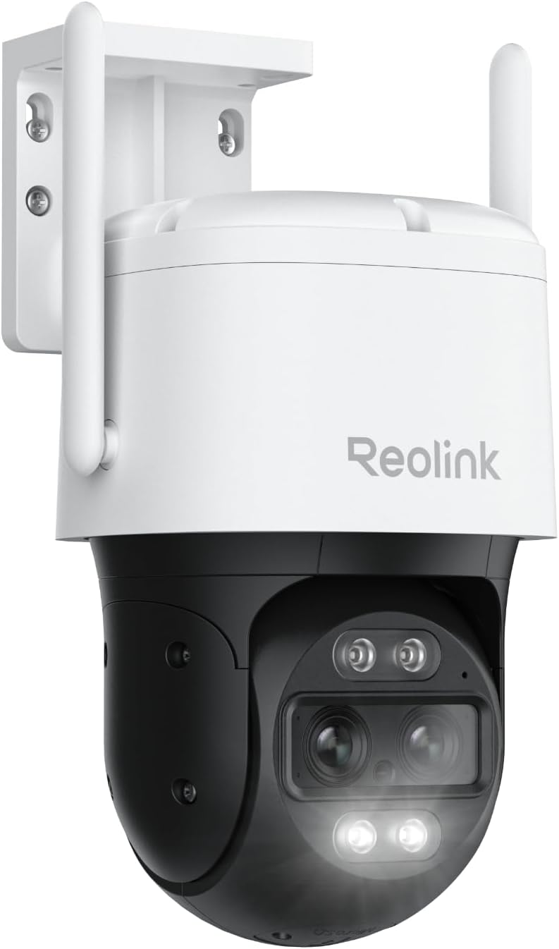 Reolink TrackMix WiFi Telecamera 4K PTZ - Doppio Obiettivo con Pan 355 e Tilt 90 Gradi - Zoom Ibrido 6X e Auto Tracking - Rilevamento Persone Veicoli Animali