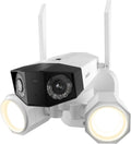 Reolink Duo Floodlight WiFi Telecamera 4K - Doppio Obiettivo con Vista 180 Gradi e Faretti - WiFi Dual Band 2,4 e 5 GHz - Rilevamento Persone Veicoli Animali IP66