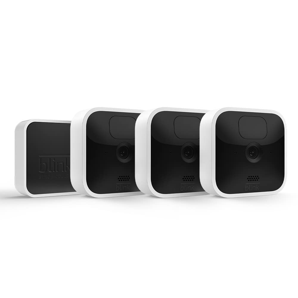 Blink Indoor Kit 3 telecamere di sicurezza HD - Wireless con batteria fino a 2 anni - Visione notturna e rilevamento movimento - Audio bidirezionale app Blink e compatibilità Alexa