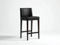 Sgabello da bar con seduta imbottita e struttura in legno scuro 44 x 47 x 103 cm - nero e marrone scuro - per cucina e bancone - stile moderno sobrio