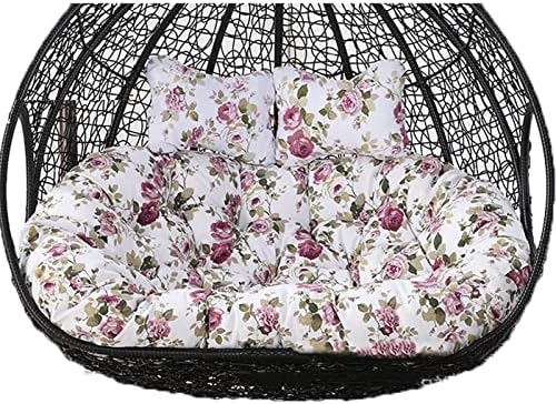 Altalena sospesa doppia con cuscino - Seduta imbottita per 2 persone - Cinghie integrate per configurazione sospesa - Finitura bianca per relax in giardino e patio