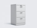 Cassettiera archivio in metallo con 3 cassetti verticali 41 x 52 x 102 cm - bianco ghiaccio - per studio e ufficio - stile tecnico essenziale