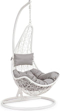 BIZZOTTO Yes Everyday Poltrona Sospesa - Struttura in Metallo con Seduta in Tessuto - Design Pieghevole - Bianca 198 x 72 cm per Zona Relax Interna ed Esterna