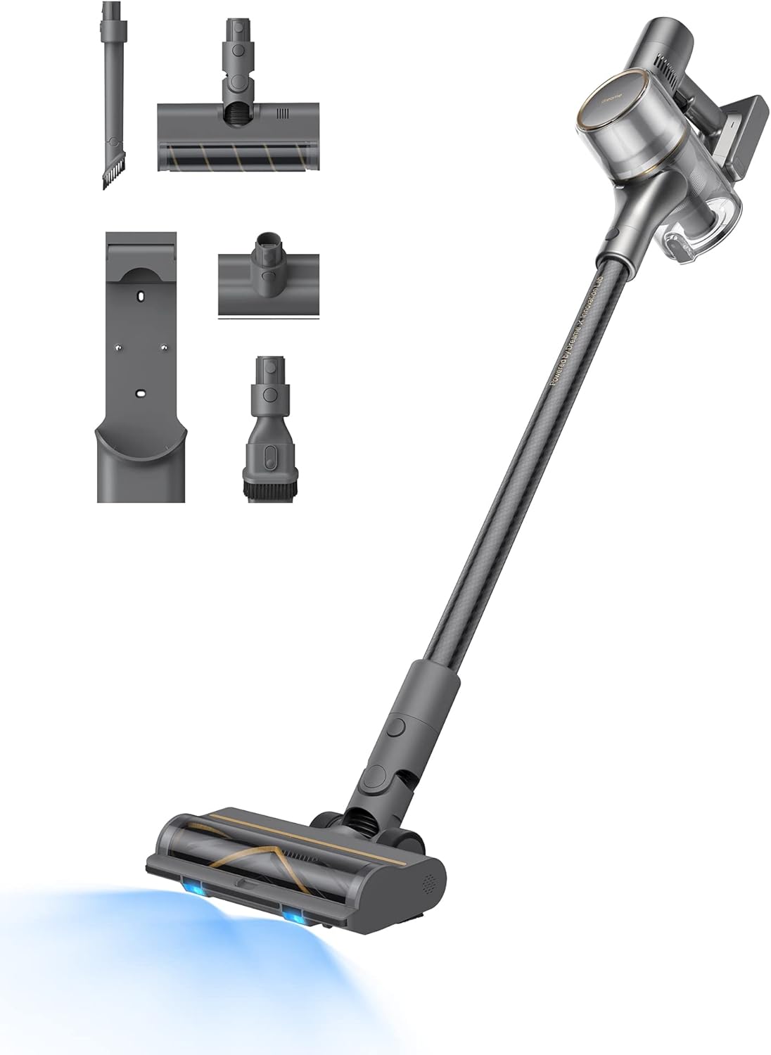 DREAME R20 Aspirapolvere senza filo 190 AW - Aspirazione 22000 Pa e autonomia fino a 90 minuti - Rilevamento sporco con schermo LED - Luci blu anti groviglio e filtro HEPA