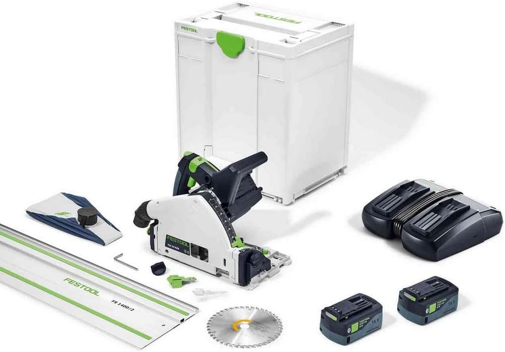 Festool TSC 55 5,0 KEBI-Plus XL-FS Sega ad Affondamento a Batteria - Lama in Acciaio Super Rapido - Per Taglio del Legno - Sistema Cordless Professionale