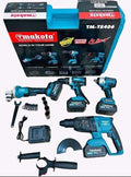 Makota Kit Elettroutensili 4 in 1 - Avvitatore Trapano a Impulsi Smerigliatrice e Tassellatore - Batteria agli Ioni di Litio - Coppia fino a 350 Nm