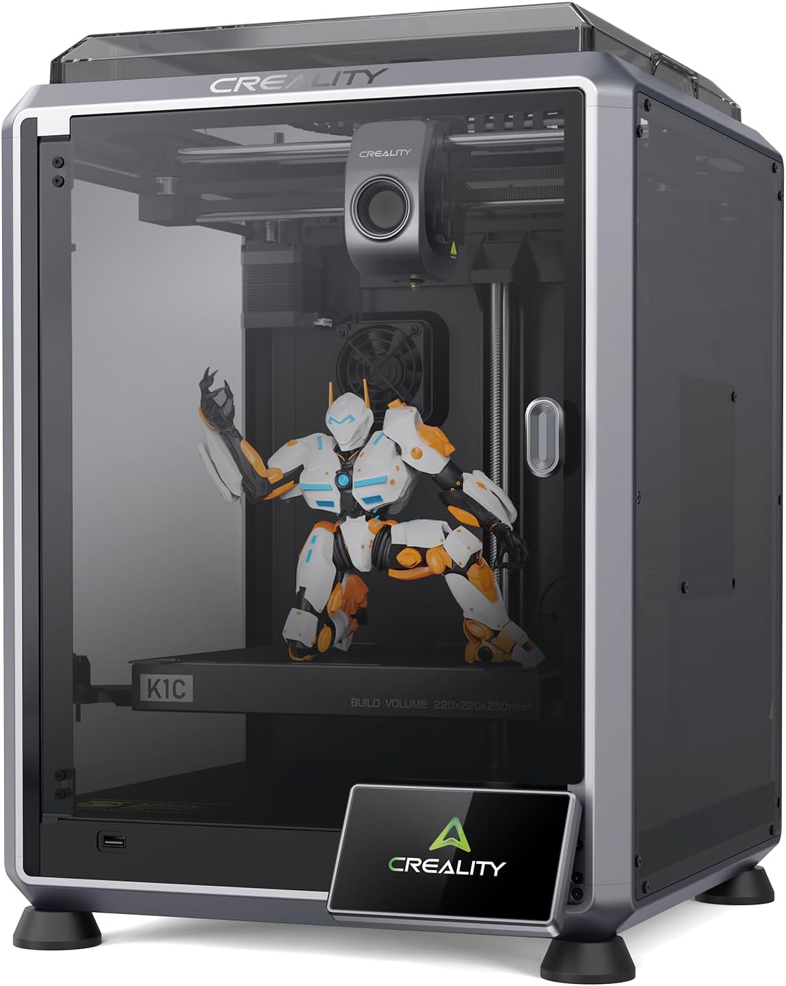 Creality K1C Stampante 3D CoreXY - Velocità fino a 600 mm s e Hotend 300 Gradi - Fotocamera AI e Sistema Anti Intasamento - Supporto Filamenti in Fibra di Carbonio