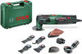 Bosch PMF 250 CES Utensile Multifunzione - Alimentazione 230 V con Cavo - Per Taglio Levigatura Raschiatura Fresatura e Lucidatura - Set Verde per Fai da Te