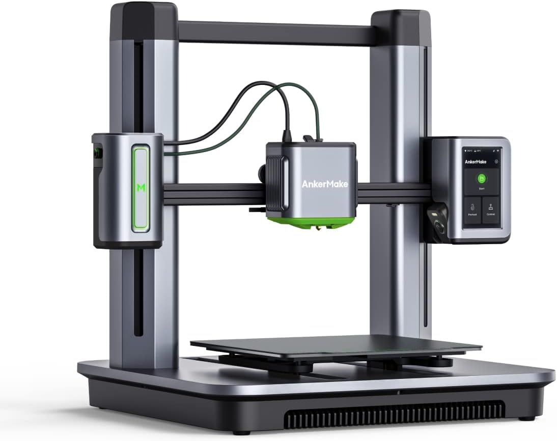 AnkerMake M5 Stampante 3D FDM - Stampa fino a 5 Volte più Veloce e Dettagli da 0,1 mm - Monitoraggio con Telecamera AI Integrata - Struttura in Alluminio Argento