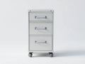 Cassettiera ufficio in metallo con 3 cassetti e ruote 40 x 50 x 89 cm - grigio chiaro - per studio e ufficio - stile funzionale moderno