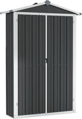 Casetta Giardino in Acciaio Zincato - Capanno Porta Attrezzi in Lamiera Antracite - Deposito Esterno Moderno 107,5x46x183 cm