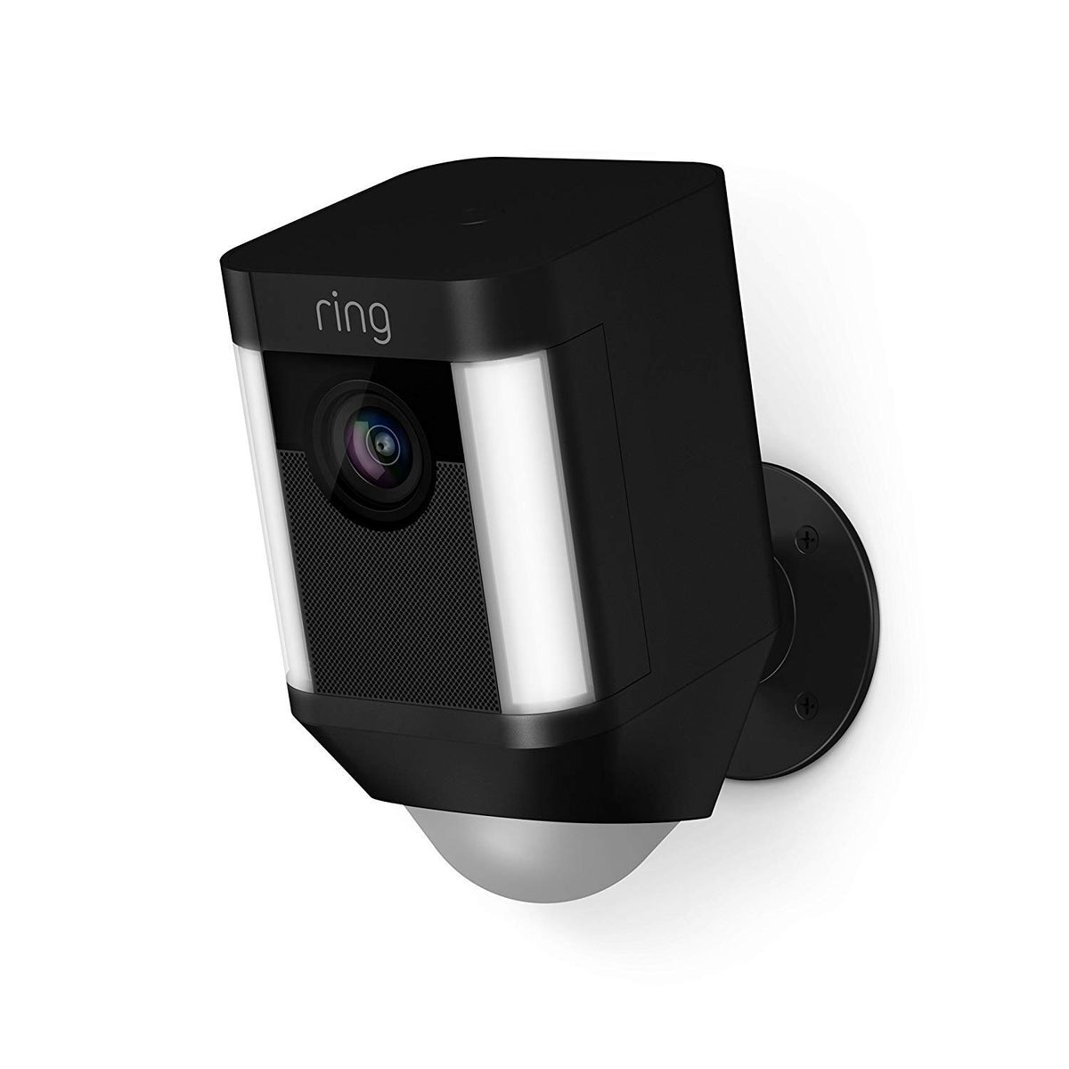 Ring Spotlight Cam Battery Telecamera di sicurezza HD - Faretto LED e visione notturna per esterni - Audio bidirezionale e allarme acustico - Alimentazione a batteria senza fili