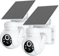 blurams E20C Kit 2 Telecamere WiFi 2K - PTZ 360 Gradi a Batteria con Pannello Solare - PIR e Visione Notturna Colori - IP65 Audio Bidirezionale 2,4 GHz