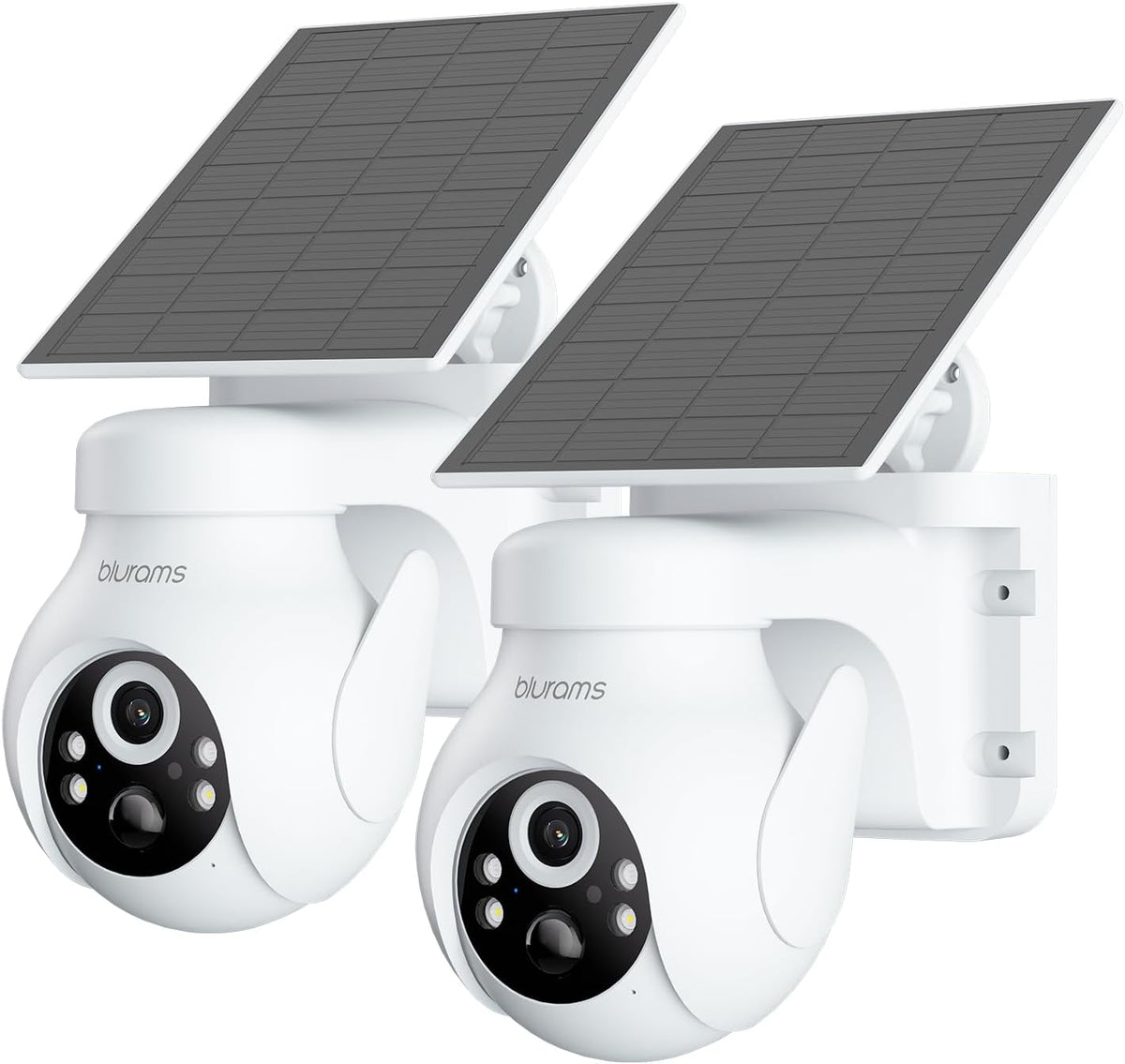 blurams E20C Kit 2 Telecamere WiFi 2K - PTZ 360 Gradi a Batteria con Pannello Solare - PIR e Visione Notturna Colori - IP65 Audio Bidirezionale 2,4 GHz