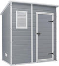 Keter Manor Pent 6x4 Casetta da giardino - Finitura effetto legno graffiato grigia - Struttura per deposito attrezzi da esterno - Dimensioni 183,5 x 111 x 200,5 cm
