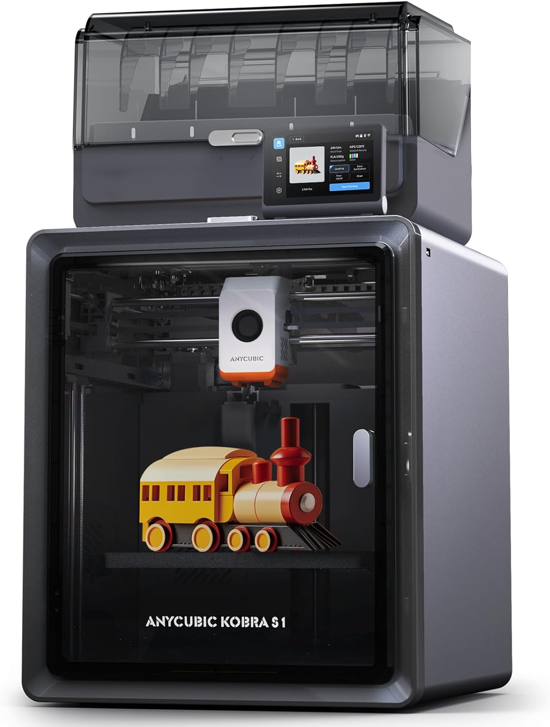 ANYCUBIC Kobra S1 Combo Stampante 3D CoreXY - Stampa Multicolore e Asciugatura Integrata - Livellamento Automatico LeviQ 3.0 - Monitoraggio AI per Filamenti Principali