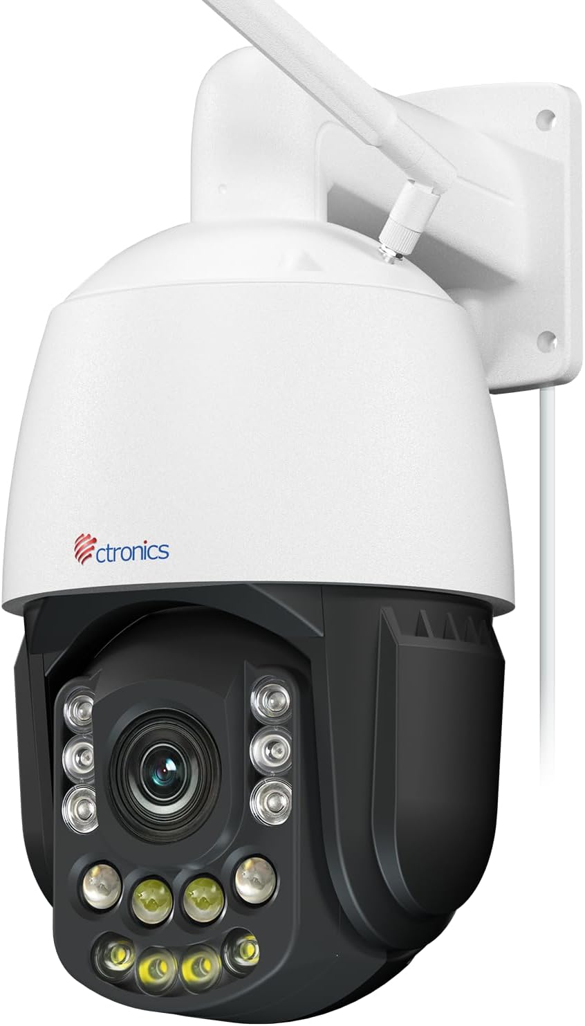 Ctronics 870C Telecamera WiFi 4K per Esterni - Zoom Ottico 30X e Zoom 3D con Auto Tracking - Visione Notturna fino a 180 m - Rilevamento Persone Veicoli Animali