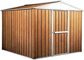 Casetta da giardino in acciaio zincato - Superficie 7,2 m2 con finitura effetto legno - Dimensioni 276 x 260 x 212 cm - Box in lamiera da 110 kg per deposito esterno