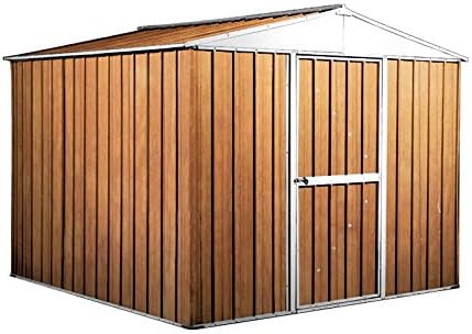 Casetta da giardino in acciaio zincato - Superficie 7,2 m2 con finitura effetto legno - Dimensioni 276 x 260 x 212 cm - Box in lamiera da 110 kg per deposito esterno