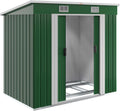 Casetta da Giardino GARDEBRUK in Metallo - Capanno Porta Attrezzi 2 m2 con Fondamenta e Porta Scorrevole - Deposito Esterno Verde 196x122x182 cm