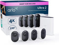 Arlo Ultra 2 Kit 4 Telecamere WiFi 4K UHD - Uso Interno Esterno con Sensore Movimento - Sirena e Audio Bidirezionale - Sistema Wireless Bianco con Arlo Secure