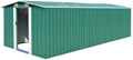 Casetta da Giardino Gecheer in Metallo - Capanno Porta Attrezzi con Doppia Porta Scorrevole - Struttura in Acciaio Zincato Verde 257x181x181 cm