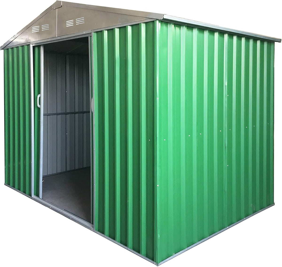 Casetta Garage da Giardino in Lamiera Zincata - Box Porta Utensili con Porte Scorrevoli - Deposito Esterno Verde 187x173x194 cm