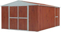 Casetta da Giardino in Acciaio Zincato - Capanno Porta Attrezzi in Lamiera 15 m2 con Finitura Effetto Legno - Struttura Esterna 4,3x3,6x2,1 m 185 kg