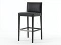 Sgabello da bar imbottito con struttura lineare 43 x 48 x 102 cm - nero opaco - per cucina e bancone - stile moderno minimale