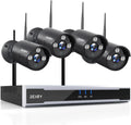REIGY Kit Videosorveglianza 3 MP - 4 Telecamere 1296P con Registrazione Audio - NVR 16 Canali senza HDD - Visione Notturna per Sistema Esterno Cablato e Wireless