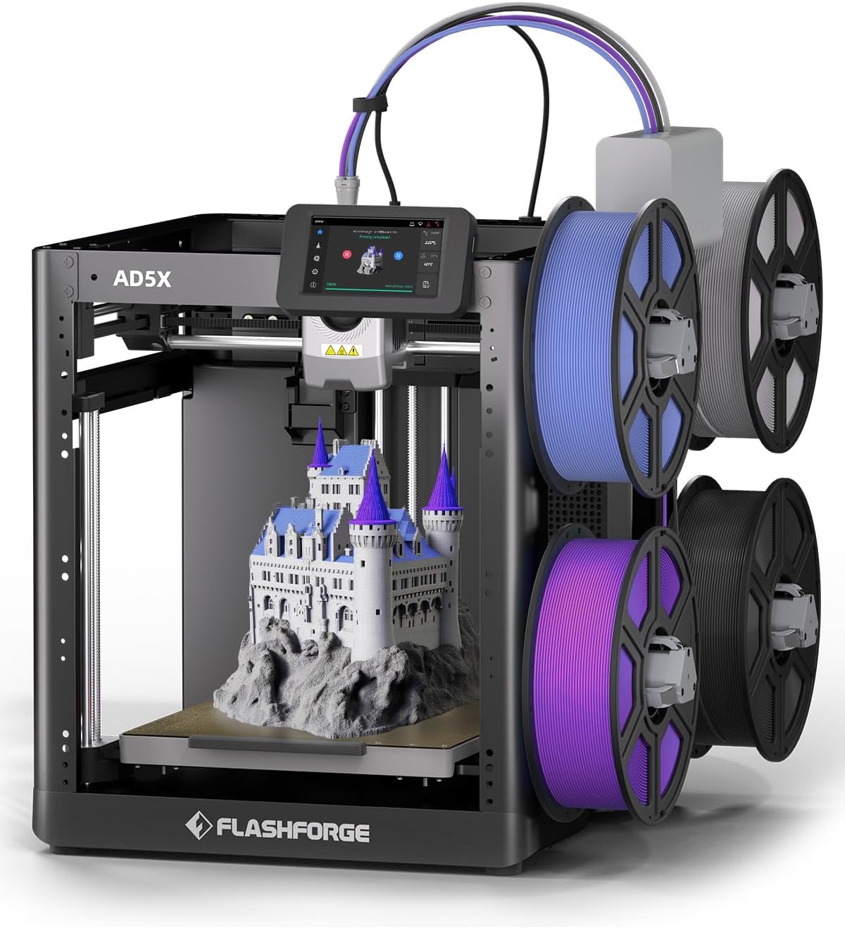 FLASHFORGE AD5X Stampante 3D multicolore - Sistema IFS a 4 colori e velocità fino a 600 mm s - Ugello fino a 300 gradi Celsius - Volume di stampa 220 x 220 x 220 mm