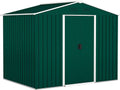 Outsunny Casetta da giardino 3,6 m2 - Acciaio zincato verde con prese d aria - Doppie porte scorrevoli bloccabili - Tetto inclinato dimensioni 236 x 174 x 190 cm