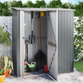 Gecheer Casetta da giardino porta attrezzi - Struttura in acciaio grigio - Design moderno per deposito esterno - Dimensioni 180,5 x 97 x 209,5 cm