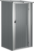 Gecheer Casetta da Giardino in Acciaio Zincato - Capanno Porta Attrezzi Esterno con Struttura in Metallo - Deposito Classico Grigio 118,5x97x209,5 cm