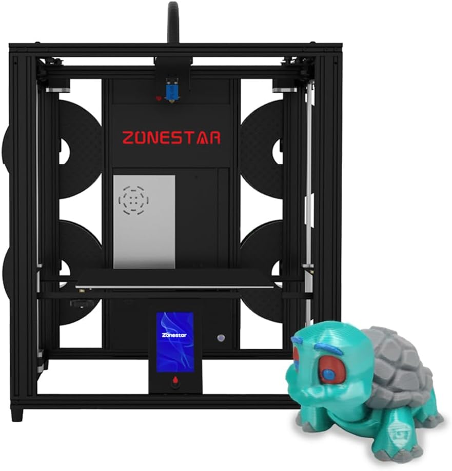 Z9V5MK6 Stampante 3D a Quattro Estrusori - Stampa Monocolore e Multicolore con Estrusori Regolabili - Livellamento Automatico - Ripresa Stampa e Supporto STL OBJ GCODE