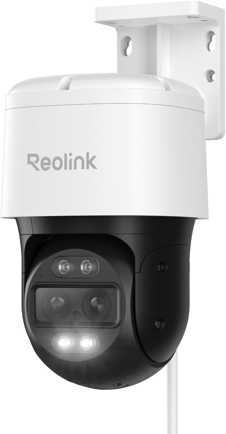 Reolink TrackMix PoE Telecamera 4K PTZ - Doppio Obiettivo con Zoom Ibrido 6X - Pan 355 e Tilt 90 Gradi con Rilevamento Smart - Audio Bidirezionale e Visione Notturna Colori