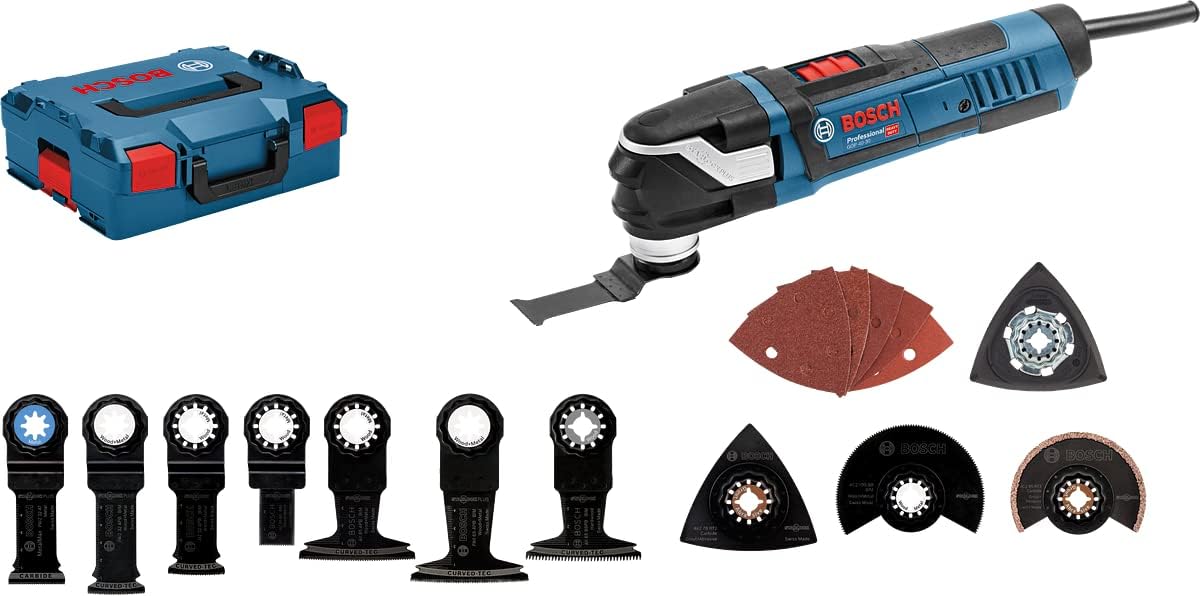 Bosch Professional GOP 40-30 Multiutensile Oscillante - Motore 400 W Starlock Plus - Alimentazione 230 V con Cavo - Valigetta L-BOXX per Lavori di Levigatura