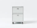 Cassettiera archivio in metallo con 2 cassetti e ruote 42 x 51 x 67 cm - bianco opaco - per studio e ufficio - stile compatto professionale