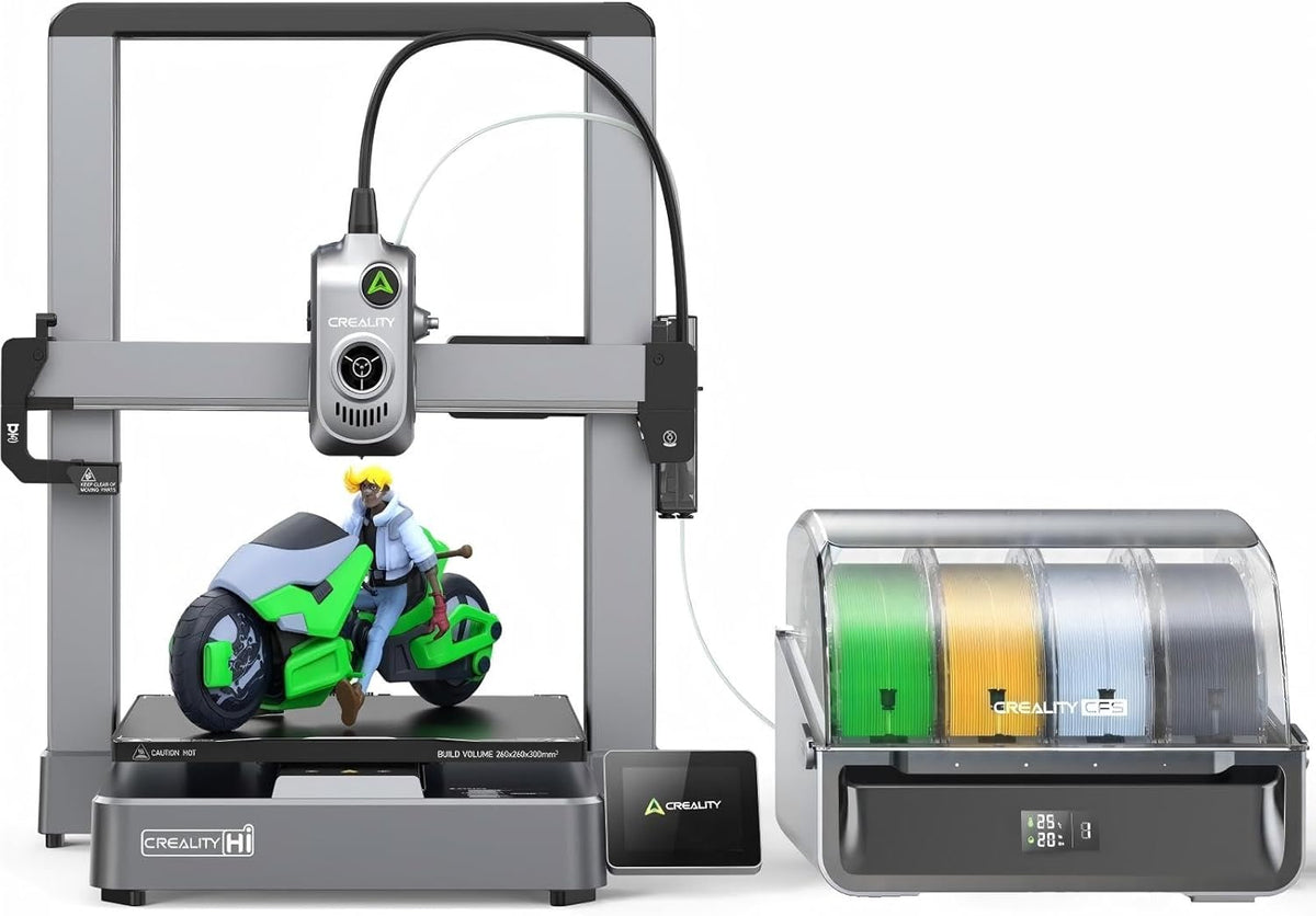 Creality Hi Combo A Stampante 3D multicolore - CFS fino a 16 colori e velocità 500 mm s - Volume 260 x 260 x 300 mm - Autolivellamento lettura filamento e anti blocco