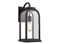Applique da parete in metallo e vetro 14 x 12 x 33 cm - nero e trasparente - per soggiorno e corridoio - stile moderno