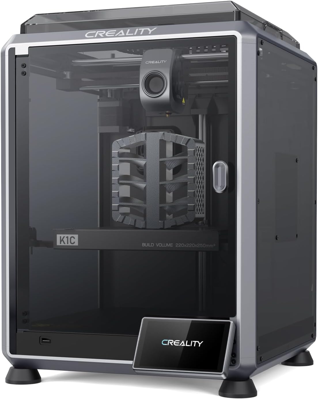 Creality K1C Stampante 3D CoreXY - Velocità fino a 600 mm s e Livellamento Automatico - Fotocamera AI e Triplo Raffreddamento - Estrusore in Metallo per Fibra di Carbonio