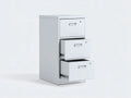 Cassettiera archivio in metallo con 3 cassetti estraibili e serratura 41 x 53 x 103 cm - bianco - per studio e ufficio - stile operativo moderno