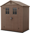 Keter Darwin 6x4 Casetta da giardino in resina - Superficie 2,2 m2 e finitura effetto legno marrone - Dimensioni 190 x 122 x 221 cm - Deposito attrezzi da esterno