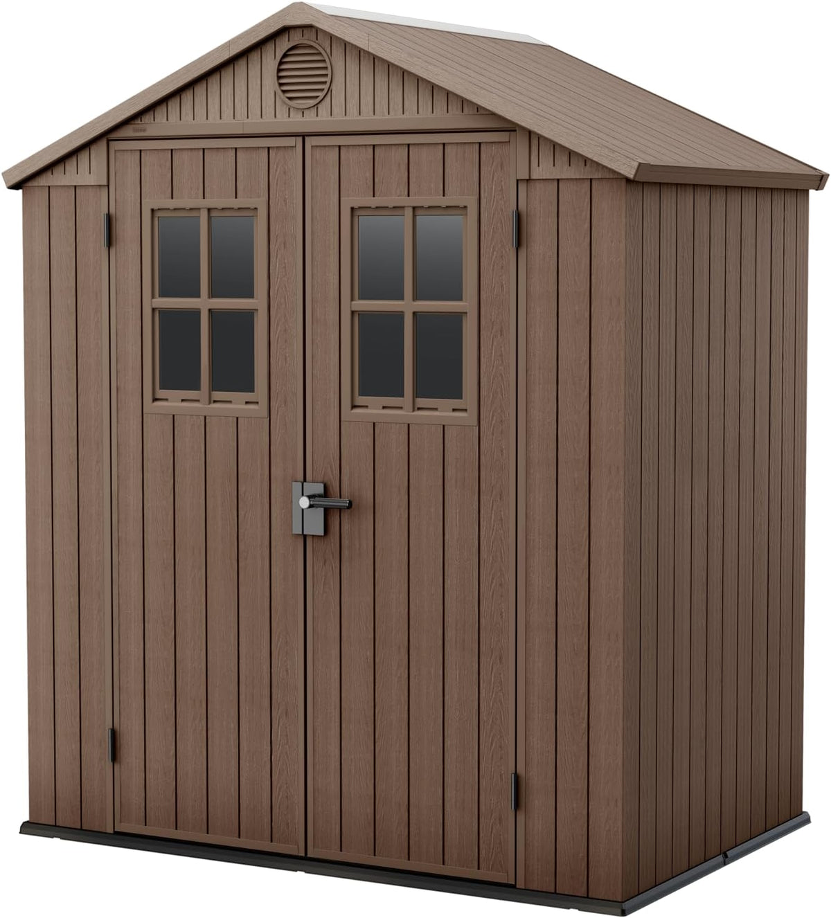 Keter Darwin 6x4 Casetta da giardino in resina - Superficie 2,2 m2 e finitura effetto legno marrone - Dimensioni 190 x 122 x 221 cm - Deposito attrezzi da esterno