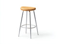 Sgabello da bar con seduta in legno e struttura in metallo 41 x 43 x 96 cm - rovere chiaro e cromo lucido - per cucina e penisola - stile industriale leggero