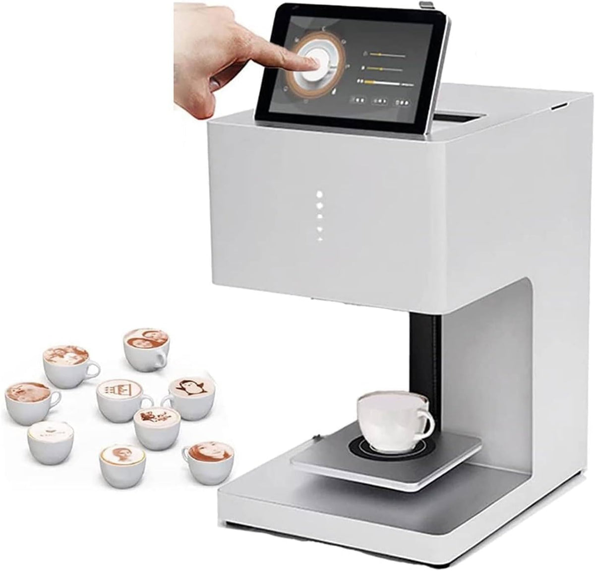 Stampante 3D Latte Art a getto d inchiostro - Stampa fotografica digitale tramite WiFi - Display touch screen e caricamento selfie - Formato 27 x 34 x 41 cm per decorazioni