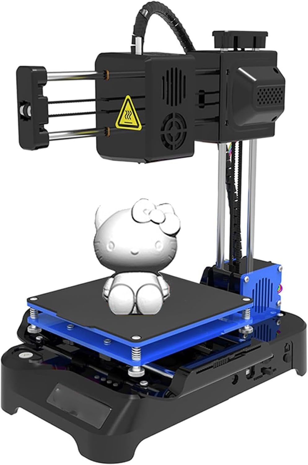 JJENXYYDS K7 Mini Stampante 3D Desktop - Volume di Stampa 100 x 100 x 100 mm - Stampa One Key senza Livellamento - Per Bambini Principianti e Studenti Nera