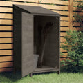 ARKEM Casetta da giardino porta attrezzi - Struttura in acciaio antracite con elemento superiore in legno - Porte scorrevoli e tetto inclinato - Dimensioni 55 x 52 x 112 cm