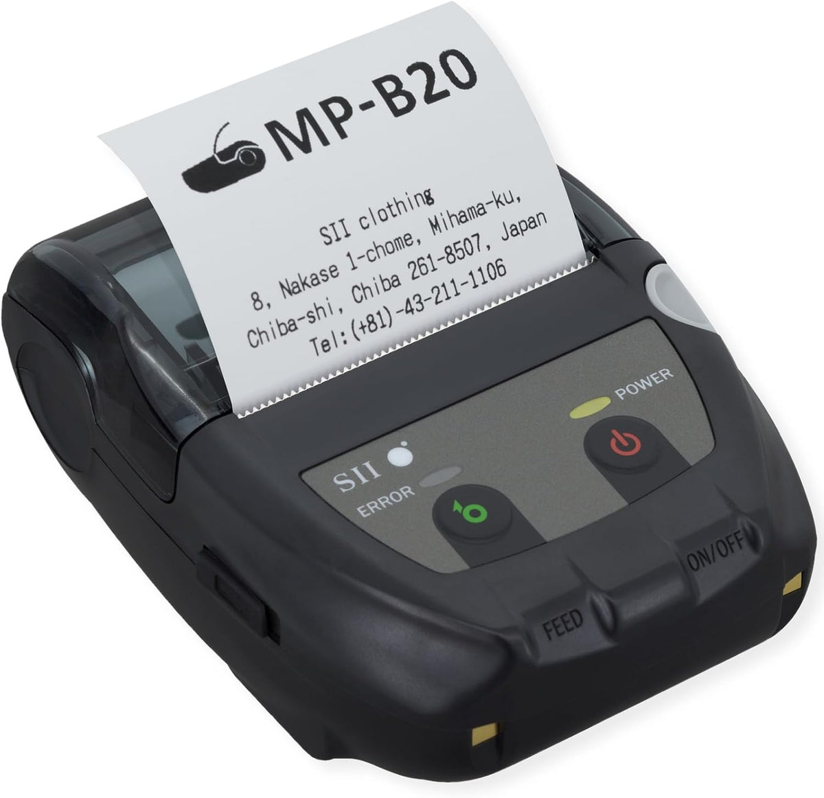 Seiko Instruments MP-B20 Stampante Termica Portatile - Connessione USB e Bluetooth - Funzionamento Wireless - Modello Compatto Nero per Stampa Mobile